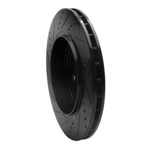 Dodge Durango Brake Rotor (1) - Rear Right - R1 Concepts - Drilled & Slotted - Black - `12-`25